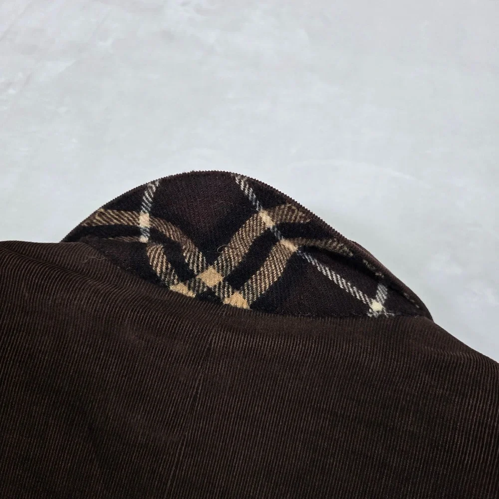Burberry London Corduroy‎ Sport Coat Mens 44L 44 Brown Bespoke Cotton Cashmere